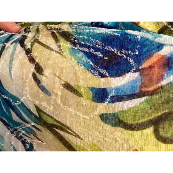 Chico's Tropical Knit T-Shirt/Tunic, Size 1 (Medium), Elbow Sleeve Textured NEW - Picture 5 of 14